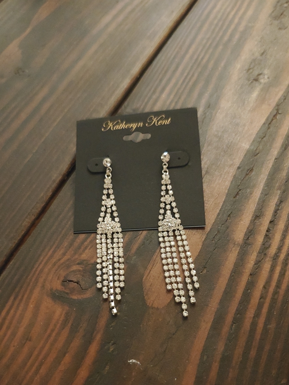 Silver-Tone Crystal Tassel Earrings D01 6709 - Picture 1 of 3